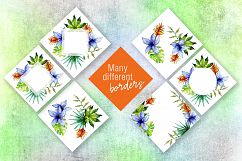 Green tropical leaves PNG watercolor set Product Image 7