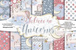I believe in Unicorns digital paper pack Product Image 1