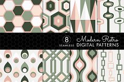 8 Seamless Retro Modern Patterns - Set 2 - Pink &amp; Green Product Image 1