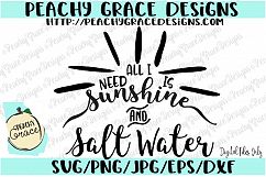 All I Need is Sunshine and salt water SVG Product Image 1