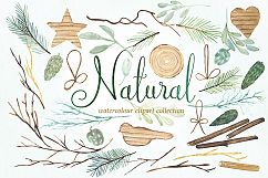 Natural winter. Watercolor clipart. Product Image 7