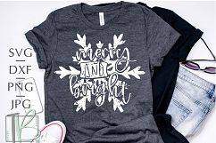 Grunge SVG, Snowflake SVG, Merry and Bright SVG Product Image 1