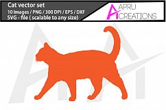 cat, cat silhouette, cat clipart, cat digital file, cat icons, color cats, pussy, cat svg, cat eps , cat dxf png Product Image 2