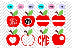 Apple Svg, Apple monogram Svg Dxf Eps Png Jpg Ai Cut Vector Product Image 1
