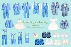 Watercolor clipart of flower girl and page boy outfits Product Image 2