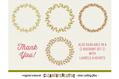 15 svg FLORAL WREATHS floral leaf circle frames - SVG DXF EPS PNG - for Cricut and Silhouette Cameo - clean cutting digital files Product Image 4