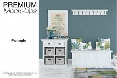 Coastal Style Entrance Hall with Throw Pillows Mockup Set Product Image 11