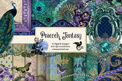 Peacock Fantasy Digital Scrapbooking Kit Product Image 1