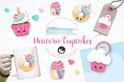 Unicorn cup cakes graphics and illustrations Product Image 1