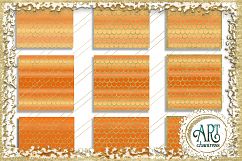 18 Digital Papers - Orange Tangerine with Gold Glitter - Mermaid Scale Tail Digital Paper, Mermaids Scales  : JPEG files 12X12  Product Image 3