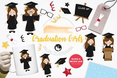 Graduation Girls graphics and illustrations Product Image 1
