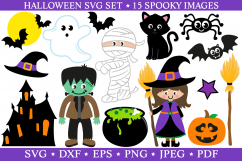 Halloween svg files, witch svg, cat svg, pumpkin svg,bat svg Product Image 1