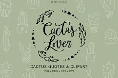Cactus Lover quotes clipart svg Product Image 1
