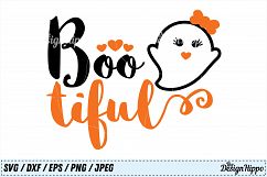 Bootiful SVG, Boo tiful SVG, Halloween SVG, Boo SVG, Bow SVG Product Image 1