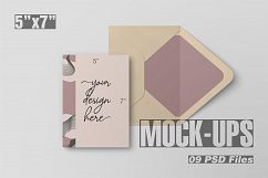 5x7 inch Postcard and Envelope Mock-Ups Product Image 1