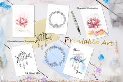 Be Zen Lotus Watercolor Art Product Image 1