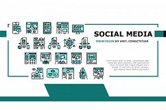 Internet Social Media Landing Header Vector Product Image 1