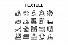 Textile Production Collection Icons Set Vector Product Image 1