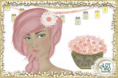 Camping Party Clip art design , Glamping at summer nights clipart : PNG files Product Image 3