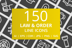 150 Law &amp; Order Line Inverted Icons Product Image 1