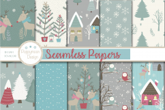 SALE NOW ONLY $4- Whimsical Winter clipart and paper set Product Image 4