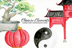 Watercolor Chinese Elements clipart Product Image 10