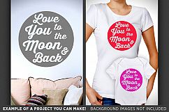 Love You To The Moon And Back SVG Sign - Valentines - 1504 Product Image 3