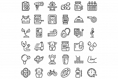 Healthy lifestyle icons set, outline style Product Image 1
