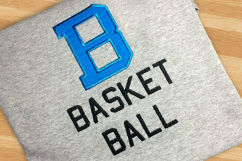 B for Basketball Applique Embroidery Design Product Image 1