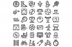Physical activity icons set, outline style Product Image 1