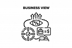 Business View Vector Black Illustration Product Image 1