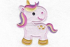 Unicorn Baby Looking Back Applique Machine Embroidery Design Product Image 4