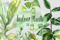 Watercolor Indoor Plants Clip Art Set Product Image 1