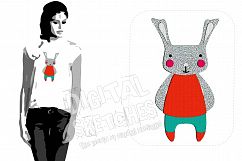 Bunny Machine Embroidery Design 3 Sizes Product Image 1