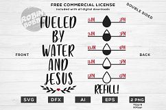 Fueled By Water And Jesus - Water Bottle Trackers - Double Sided Design Product Image 1