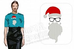 Santa Claus Machine Embroidery Design Christmas Hipster Product Image 1