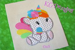 Baby Unicorn With Flowers Machine Applique Embroidery Design Product Image 2