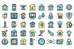 Smart home icons set vector flat Product Image 1