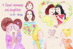 MOMMY SWEET MOMMY - watercolor handmade clipart collection - 20 elements Product Image 3