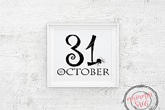 31 October Svg, Halloween Cutting File, Spider Halloween SVG Product Image 1