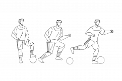 Football Player Playing And Kicking Ball Vector Product Image 1