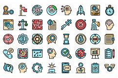 Problem solving icons set vector flat Product Image 1