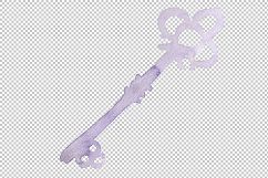 Watercolor vintage old keys PNG set   Product Image 10