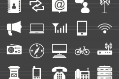 141 IT &amp; Communication Glyph Inverted Icons Product Image 2