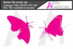 Butterfly silhouette, SVG files, butterfly color image, colour image, insect, vector butterfly commercial use Product Image 2