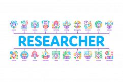 Researcher Business Minimal Infographic Banner Vector Product Image 1