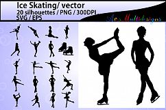 Ice Skating silhouette/ ice Skating / Ice Skating clipart / High Quality vector 300 dpi / athletes / Skating / EPS / SVG / PNG Product Image 1