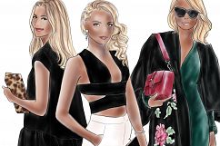 Fashion illustration clipart - fashion Girls Volume 11 - dark skin Product Image 2