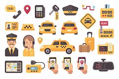 Taxi service icon set Product Image 2