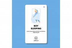 Boy Sleeping In Comfortable Bed Furniture Vector Product Image 1